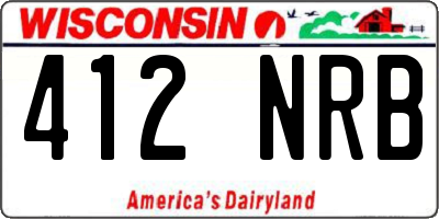 WI license plate 412NRB