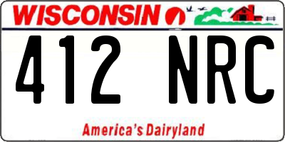 WI license plate 412NRC