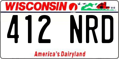 WI license plate 412NRD