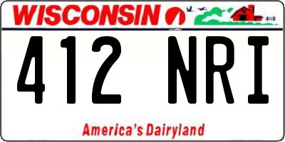 WI license plate 412NRI
