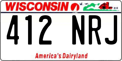 WI license plate 412NRJ