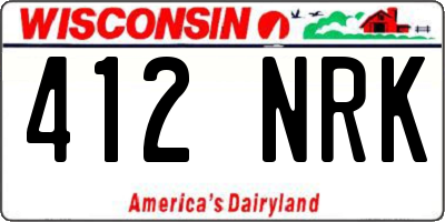 WI license plate 412NRK