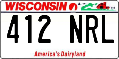 WI license plate 412NRL