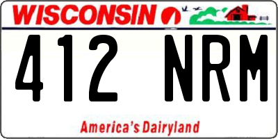 WI license plate 412NRM