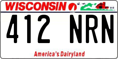 WI license plate 412NRN