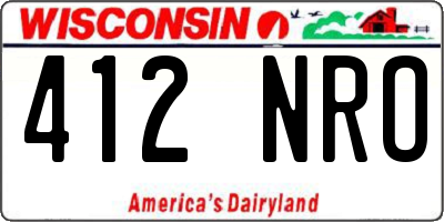 WI license plate 412NRO