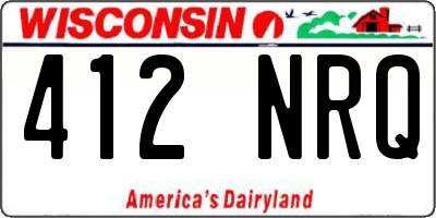 WI license plate 412NRQ