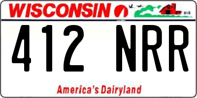 WI license plate 412NRR