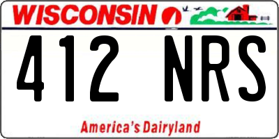 WI license plate 412NRS