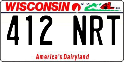 WI license plate 412NRT