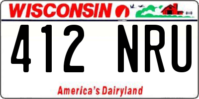 WI license plate 412NRU