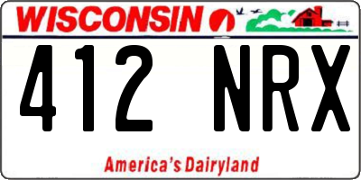 WI license plate 412NRX