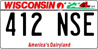 WI license plate 412NSE