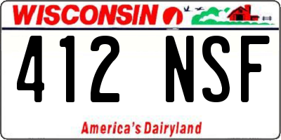 WI license plate 412NSF