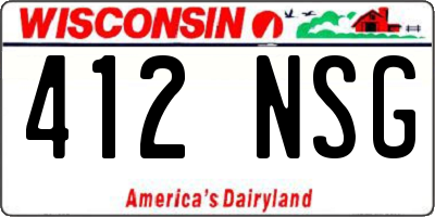 WI license plate 412NSG