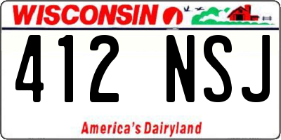 WI license plate 412NSJ