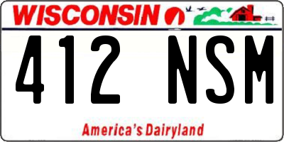 WI license plate 412NSM