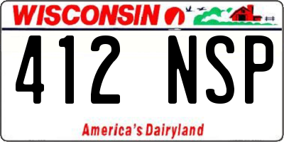 WI license plate 412NSP