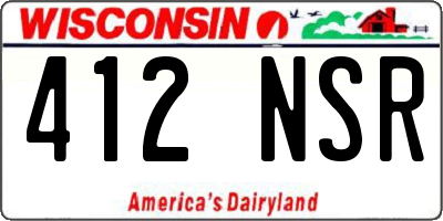 WI license plate 412NSR