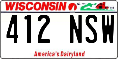 WI license plate 412NSW