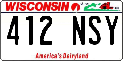 WI license plate 412NSY