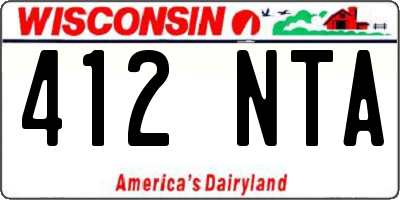 WI license plate 412NTA