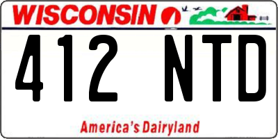 WI license plate 412NTD
