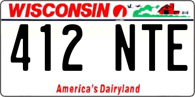 WI license plate 412NTE