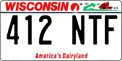 WI license plate 412NTF