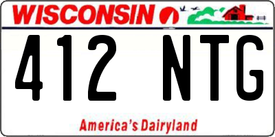 WI license plate 412NTG