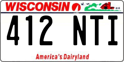WI license plate 412NTI