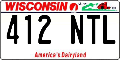 WI license plate 412NTL