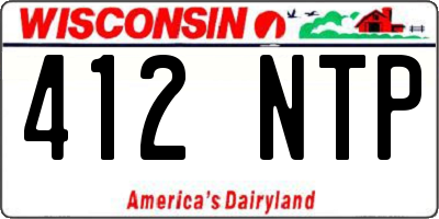 WI license plate 412NTP
