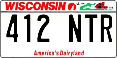 WI license plate 412NTR