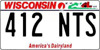 WI license plate 412NTS