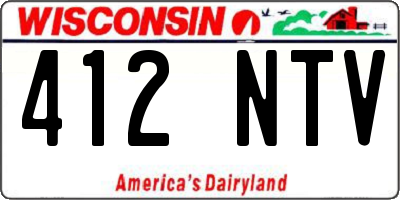 WI license plate 412NTV