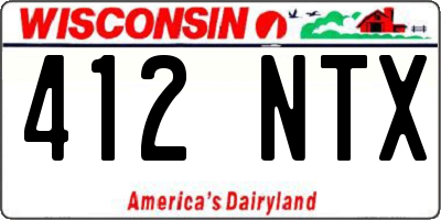 WI license plate 412NTX