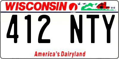WI license plate 412NTY