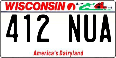 WI license plate 412NUA