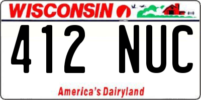 WI license plate 412NUC