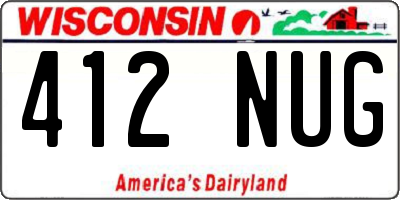 WI license plate 412NUG