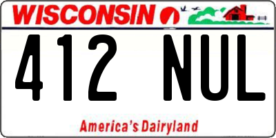 WI license plate 412NUL