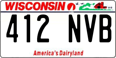 WI license plate 412NVB