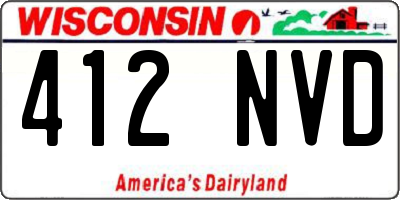 WI license plate 412NVD