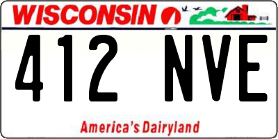 WI license plate 412NVE