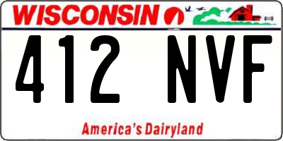 WI license plate 412NVF