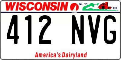 WI license plate 412NVG