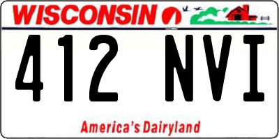 WI license plate 412NVI