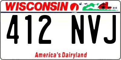 WI license plate 412NVJ