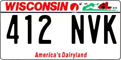 WI license plate 412NVK
